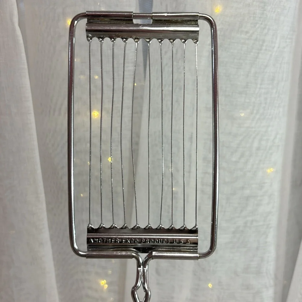 Vintage Another Ekco Product USA Tomato Slicer Stainless Steel Black Handle